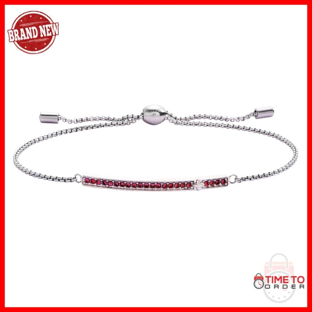 Adjustable Stainless Steel Bolo Bracelet, Stackable Birthstone Jewelry for Women